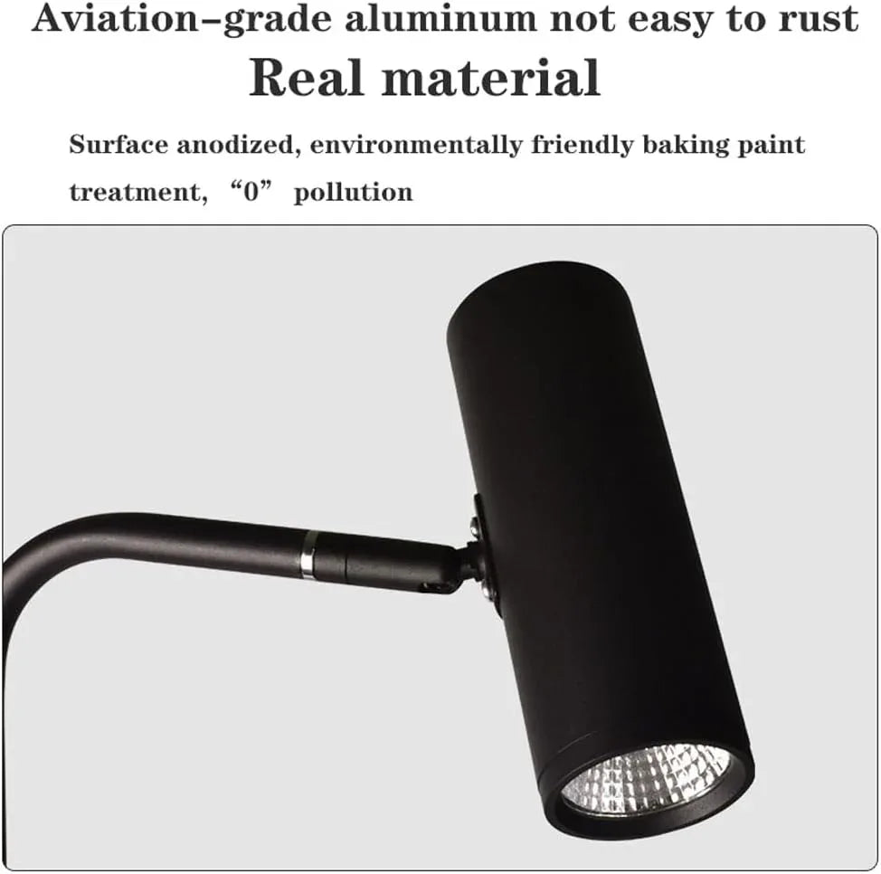 Audara-Simple 12W Tri-Colour Dimmer Reading Lamp Modern Black Marble Floor Lamp Office Bedroom Study Room Standing Lamp Showroom Club Decoration Lighting Fixture