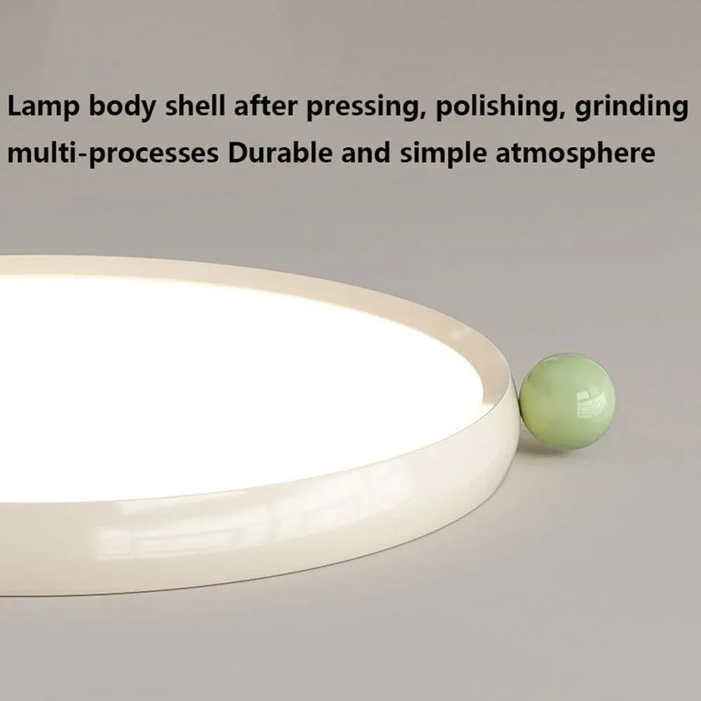 Audara-Cream Wind LED Ceiling Light Modern Simple Living Room Bedroom Ceiling Lampled Ultra-Thin Seamless Cozy Dining Room Study Room Ceiling Fixtures High Brightness Eye Protection Lighting Fixture