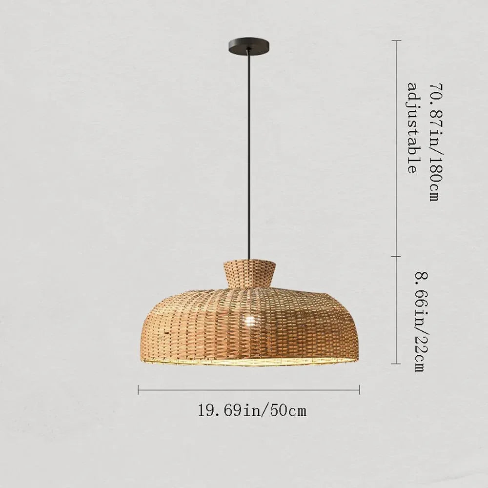 Audara-20-inch Woven Pendant Light Bohemian, Wabi-Sabi, and Multi-Style Ceiling Light Fixture Suitable for Bedrooms, Hotels, Study Rooms, Dining Areas, Entryways, and More Retro Lamp