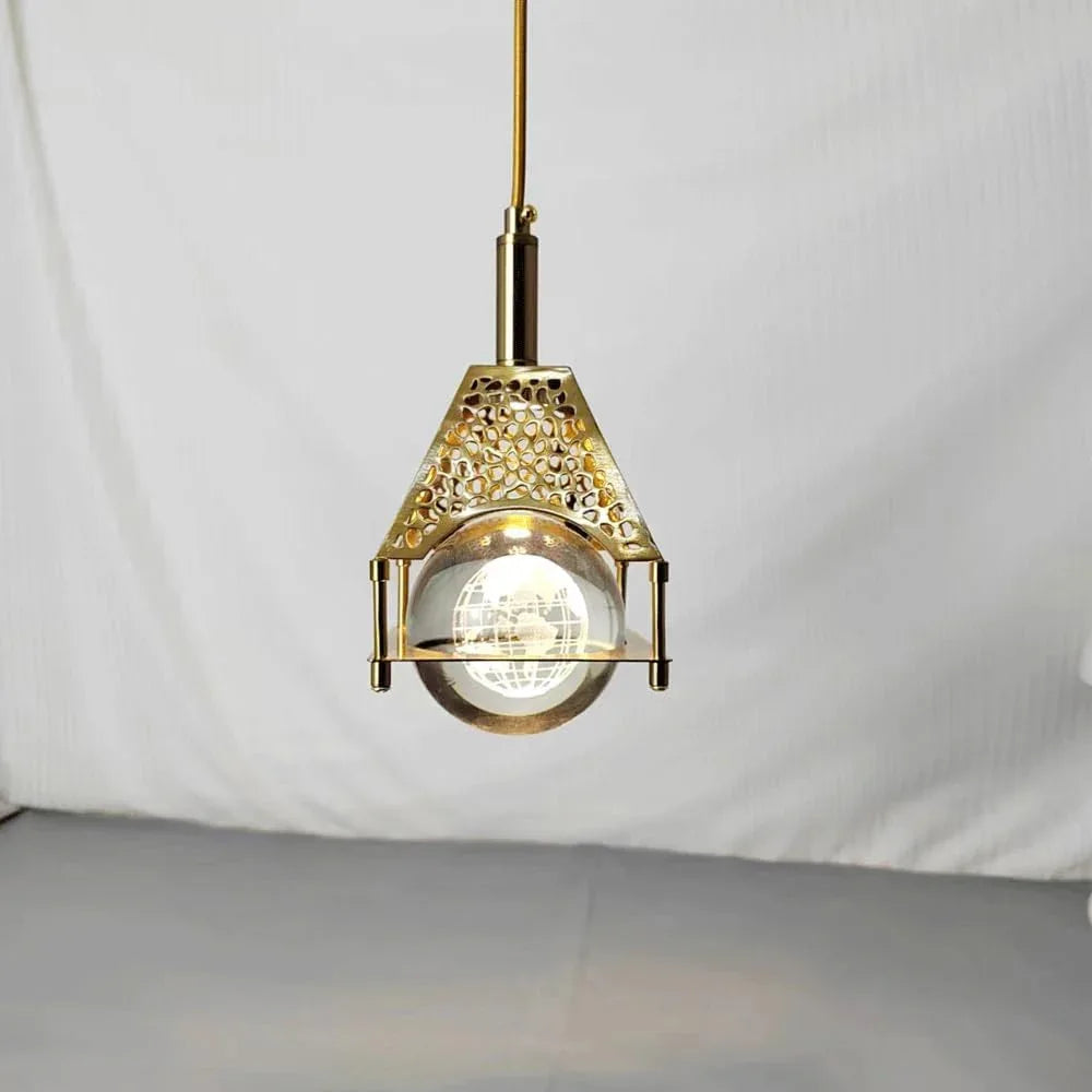Audara-4.7-inch Spherical Crystal Pendant Light Bedside Table For Bedrooms, Hotels, Entryways, Kitchen Islands, And Various Other Spaces. Easily Integrates Into Minimalist, Bohemian, And European Styl