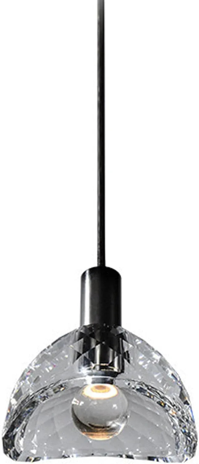 Audara-5-inch Modern Minimalist Crystal Pendant Light, Semi-Circular Mini Glass Chandelier Suitable for Various Spaces Such As Bedrooms, Kitchen Islands, Dining Rooms, Hotels, Bars, and Cafes.