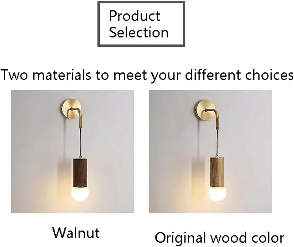 Audara-New Chinese Background Wall Wall Lamp Modern Simple Living Room Wall Lights Light Luxury Walnut All Copper Sconces Japanese Bedside Decoration Mounted Lighting Fixture