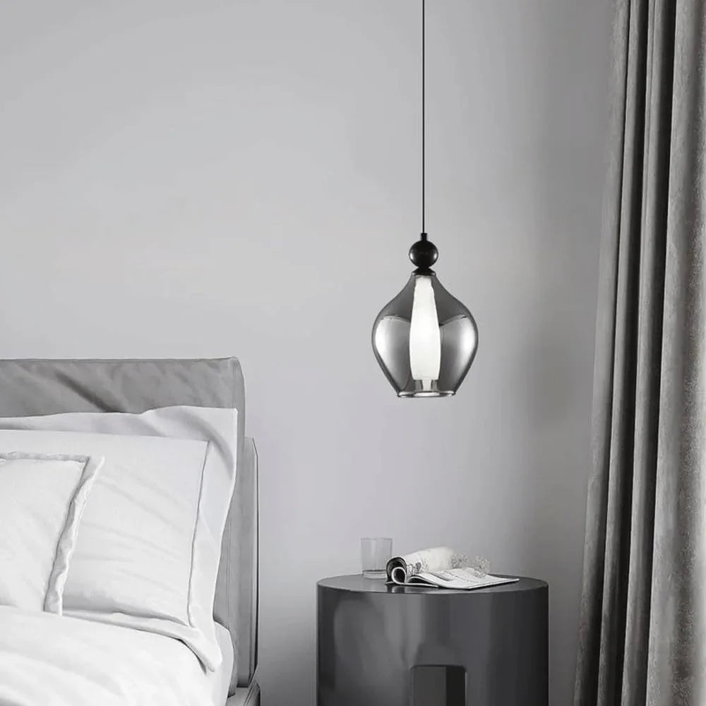 Audara-Small Glass Pendant Lights for Bedrooms, Featuring A Minimalist Modern Style That Cleverly Blends Bohemian and Wabi-sabi Aesthetics. Suitable for Dining Rooms, Living Rooms, Entryways, Etc