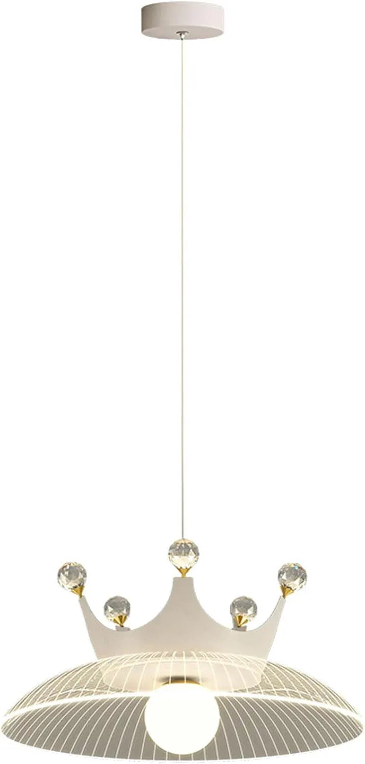 Audara-Crystal Pendant Light, 10-inch Crown Shape, Bohemian Style, Minimalist Design, Multi-Style Lighting Fixture Suitable for Living Room, Cafe, Dining Room, Kitchen Island, Entryway