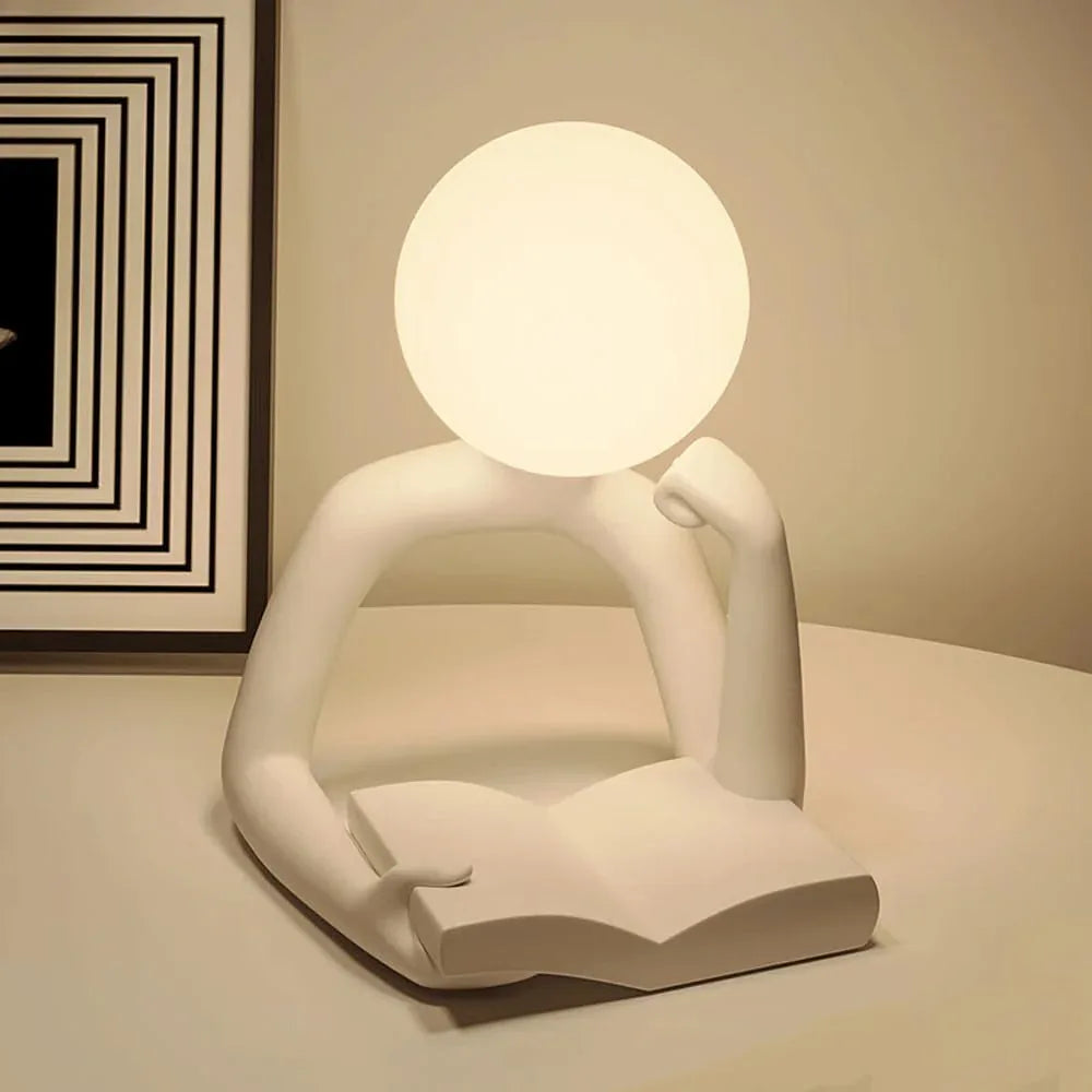 Audara-Modern Simple Reading Character Shape Study Room Bedroom Desk Light Creative Warm Office Villa Decoration Desk Lamp Model Room Hotel Front Desk Table Lamp Cafe Club Lighting Fixture