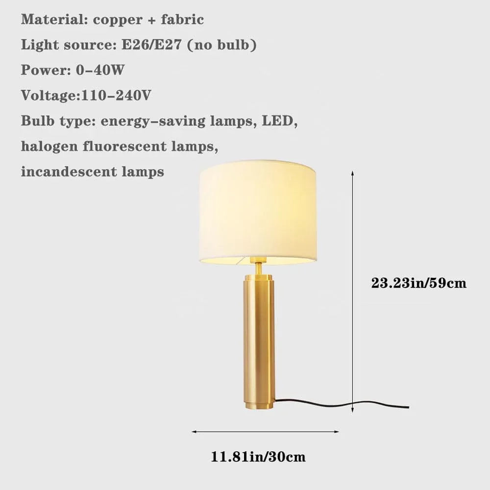 Audara-Luxury Study Office Restaurant Café Desk Light Sample Room Showcase Showroom Decoration Desk Lamp Hotel Villa Club Table Lamp High-end Classic Fabric Full Copper Lighting Fixture