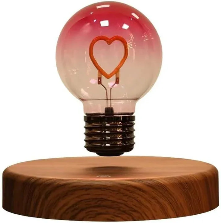 Audara-Luxury Bedroom Love Heart Shape Levitation Light Bulb Small Desk Light Business Gift Ambience Boys Girls Bedroom Study Desk Lamp Living Room Bar Office Table Lamp Cafe Decoration Lighting Fixture