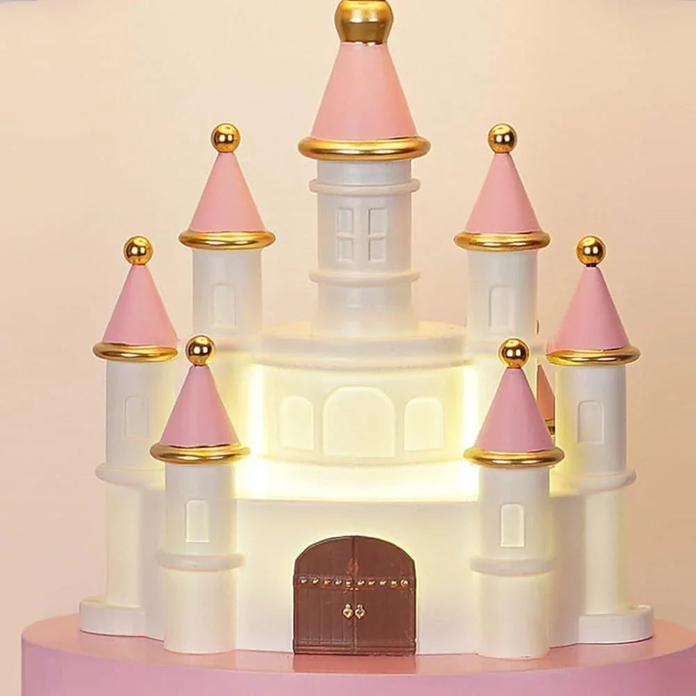 Audara-Cute Warm Kids Room Girls Room Desk Light Cartoon Creative Pink Castle Resin Desk Lamp Amusement Park Library School Table Lamp Kindergarten Dormitory Bedroom Lighting Fixture