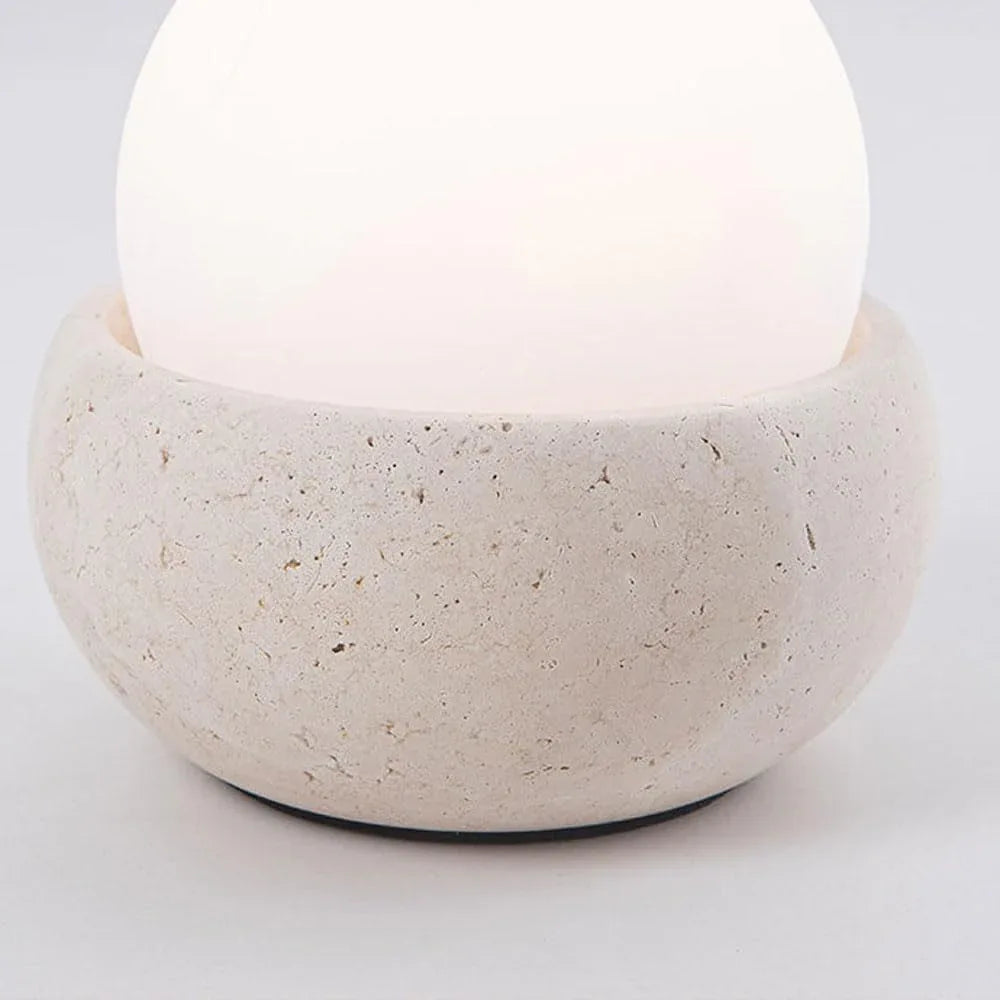 Audara-Wabi Sabi Style Sleep Bedroom Desk Light Rechargeable Remote Control Travertine Desk Lamp Study Office Dormitory Table Lamp Coffee Shop Restaurant Decorative Night Light Lighting Fixture