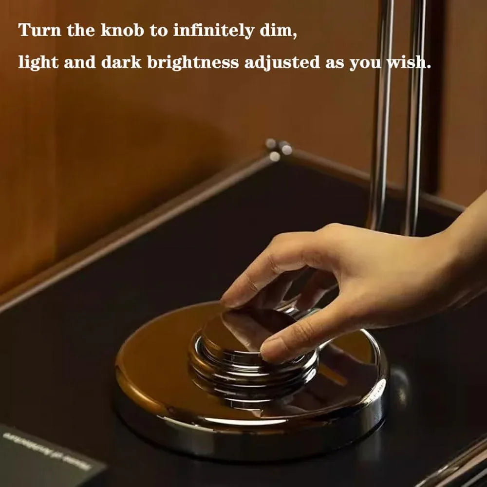 Audara-Retro Creative Bedroom Living Room Desk Light Exquisite Light Luxury Adjustable Angle Infinitely Dimmable Metal Desk Lamp Reading Study Office Table Lamp Hotel Front Desk Coffee Shop Lighting Fixture