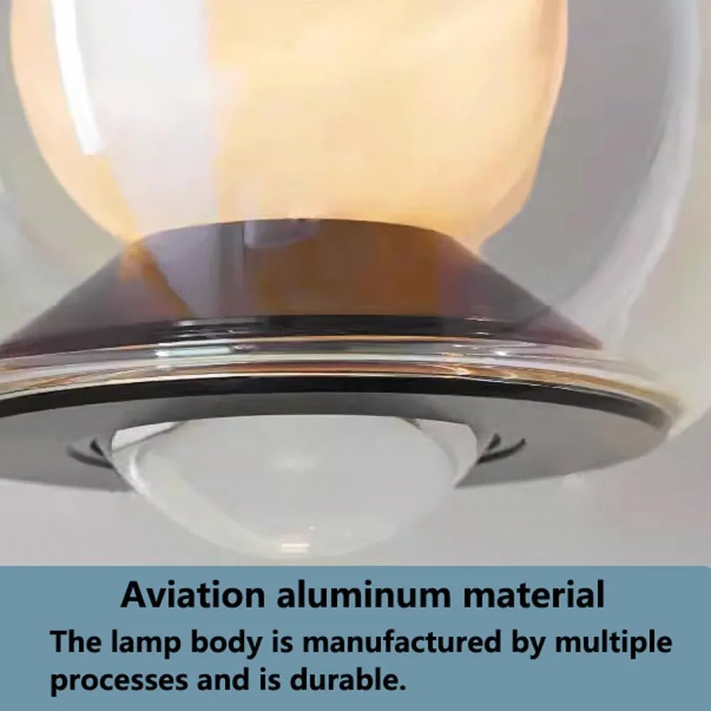 Audara-Modern Simple Liftable Bed Head Aluminum Pendant Lightled Light Luxury Creative Marble Dining Room Chandeliers Fashion Home Glass HangingLamp Living Room Sofa Background Decoration Lighting Fixture