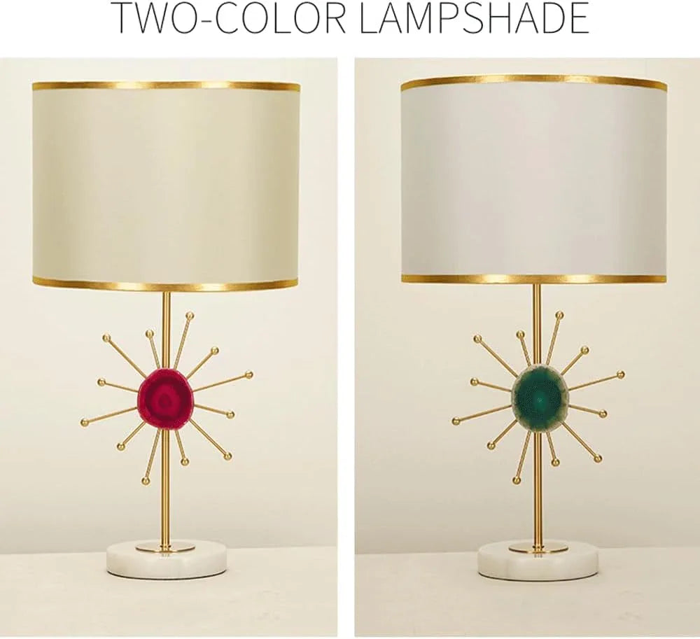 Audara-American Light Luxury Sample Room Bedroom Bedside Desk Light Simple Hotel Cafe B&B Desk Lamp Creative Onyx Marble Brass Table Lamp Villa Club Decoration Lighting Fixture