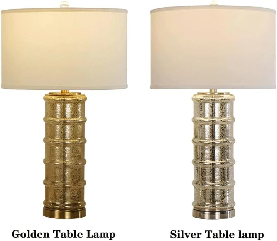 Audara-Luxury Scandinavian Bedroom Bedside Desk Light Fashion Hotel Front Desk Villa Club Desk Lamp Simple Glass Fabric Table Lamp Living Room Model House Farmhouse B&B Lighting Fixture