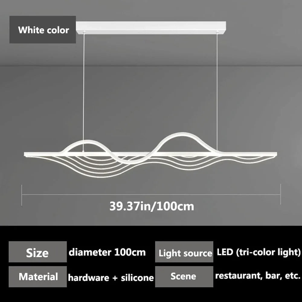 Audara-Modern Minimalist Dining Room Acrylic Pendant Light Personalized Creative Long Line Living Room Hanging Lampe Hall Black Dimmable Chandeliers Hotel Office Bar Lighting Fixture