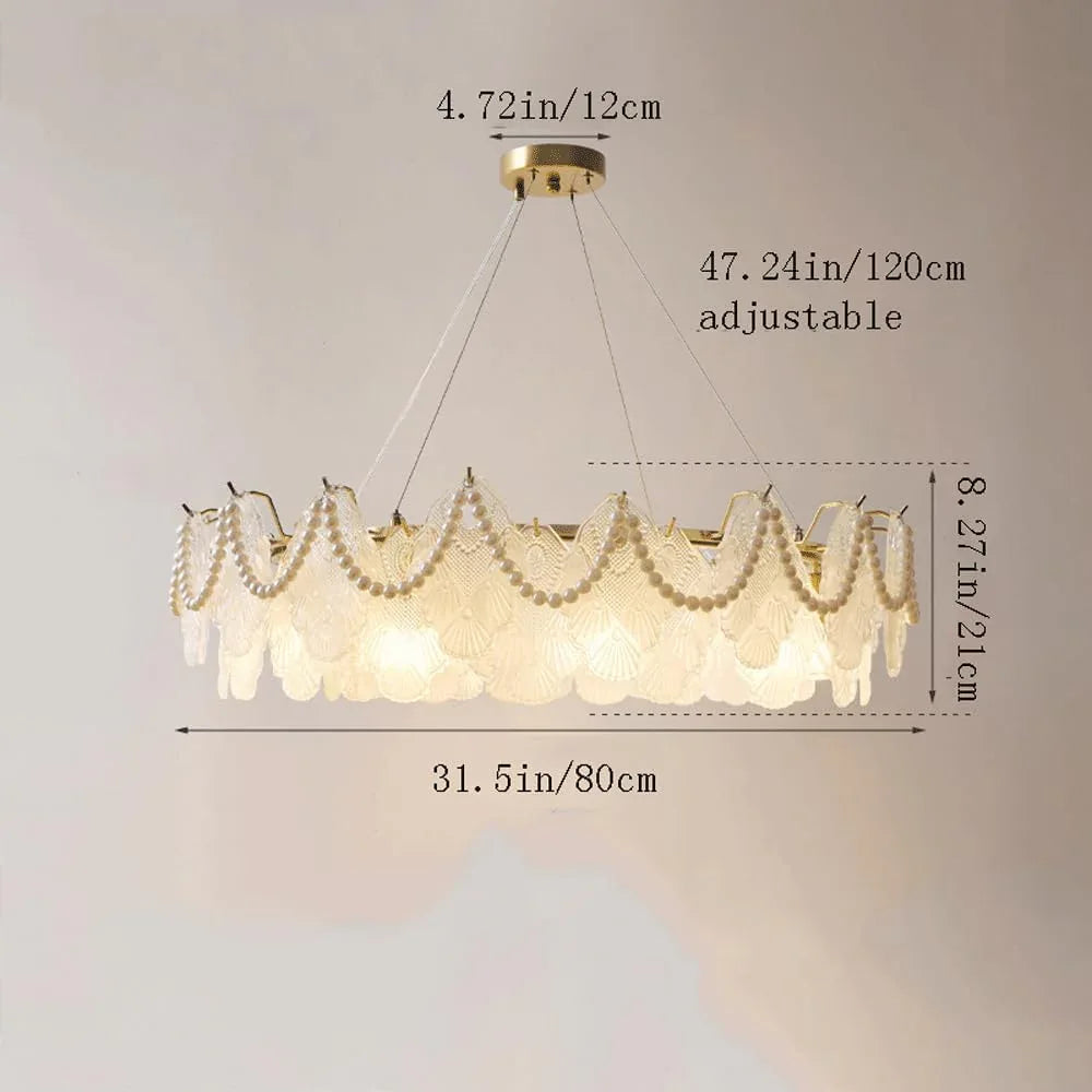 Audara-32-inch Crystal Chandeliers Can Be Installed in Various Spaces Such As Bedrooms, Hotels, and Kitchen Islands. Glass Chandelier for Living Room in Minimalist European Style.