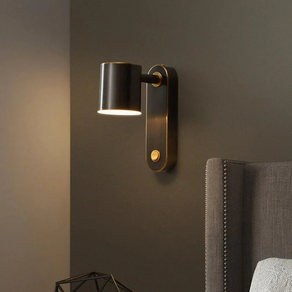 Audara-Scandinavian Light Luxury All Copper Wall Lamp Simple Living Room Background Wall Lights Rotatable Bedroom Bedside Sconces Aisle Corridor Entrance Mounted Lighting Fixture