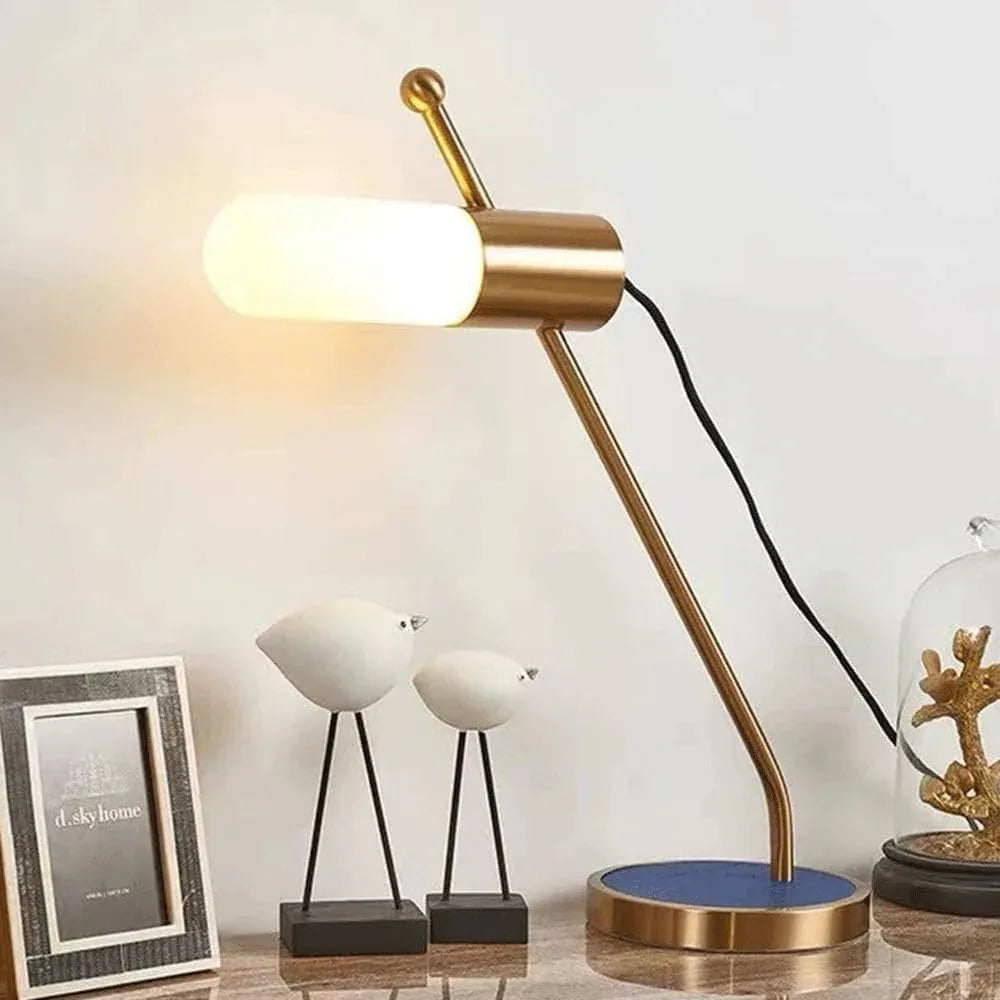 Audara-Modern Simple Office Designer Desk Light Personality Creative White Glass Desk Lamp Warehouse Living Room Bedroom Study Table Lamp Home Hotel Cafe Model Room Decoration Lighting Fixture