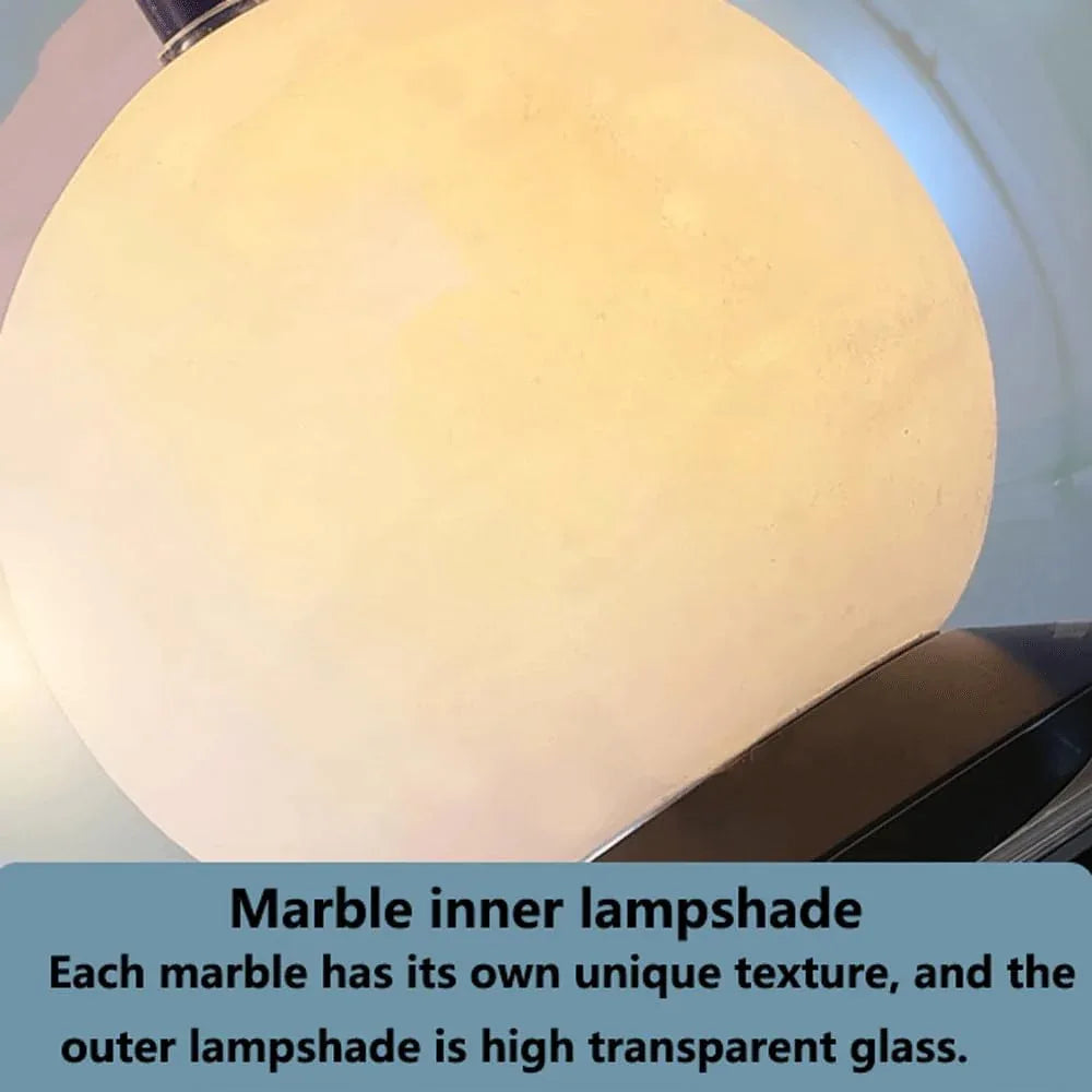Audara-Modern Simple Liftable Bed Head Aluminum Pendant Lightled Light Luxury Creative Marble Dining Room Chandeliers Fashion Home Glass HangingLamp Living Room Sofa Background Decoration Lighting Fixture