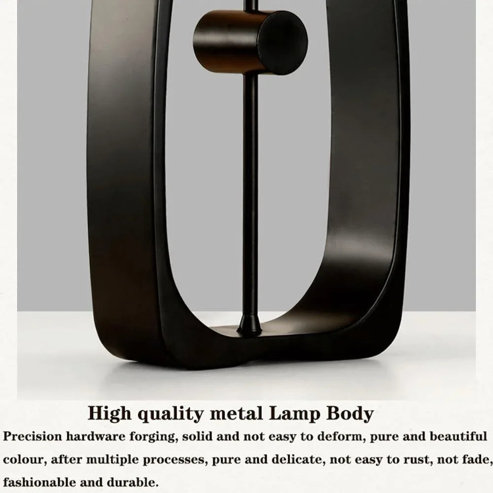 Audara-New Chinese Zen Living Room Hotel Desk Light Classical Elegant Metal Black Fabric Desk Lamp Study Room Teahouse Bedroom Bedside Table Lamp B&B Coffee Shop Mall Showcase Lighting Fixture