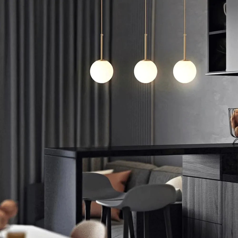 Audara-Fashion Bedroom Bedside Pendant Lightled Modern Creative Spherical Glass Dining Room Lighting Fixturese Cozy Living Room Bar Chandeliers Scandinavian Hotel Cafe Milk Tea Shop HangingLamp