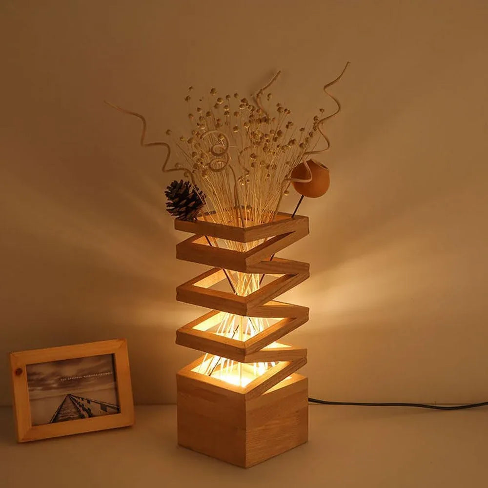 Audara-Creative Simple Bedroom Bedside Desk Light Romantic Warm Warm Flower Arrangement Wooden Desk Lamp Living Room Couch Background Wall Decoration Table Lamp Flower Shop Mall Lighting Fixture