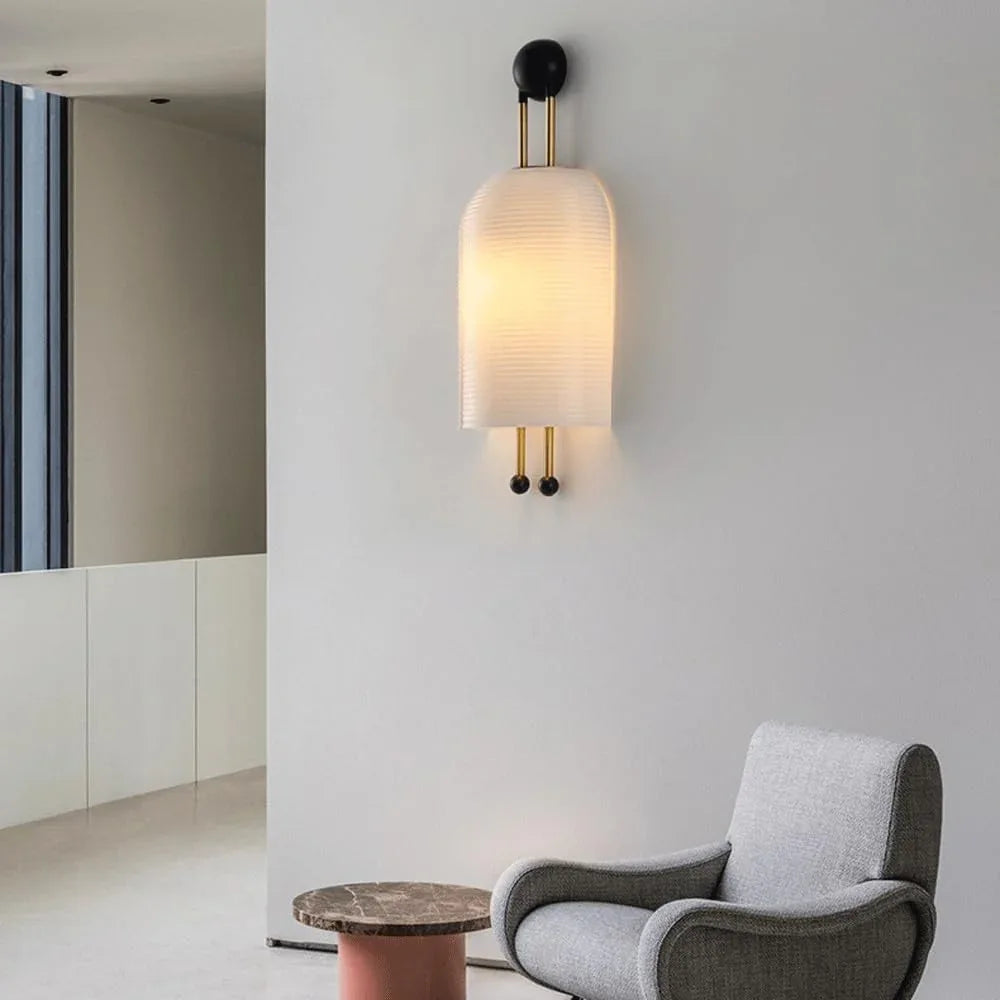 Audara-Postmodern Simple Living Room Wall Lamp Scandinavian Designer Art Wall Lights Creative Personality Glass Sconces Aisle Corridor Foyer Mounted Lighting Fixture