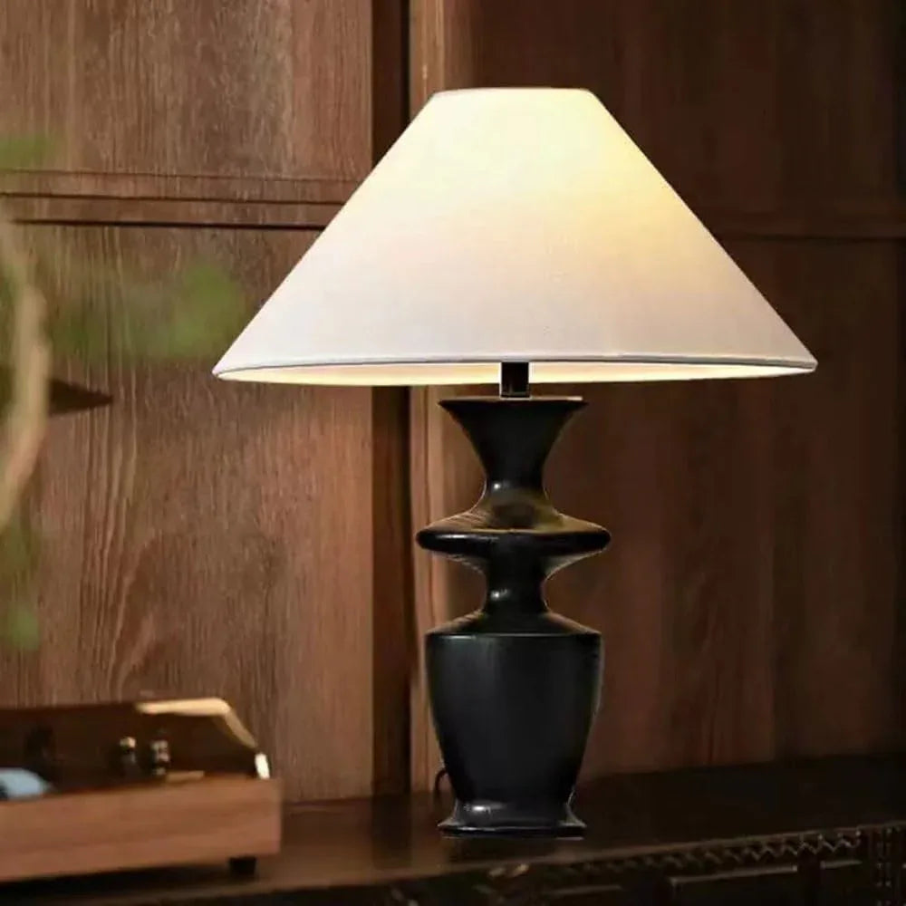 Audara-Chinese Retro Hotel Café Decoration Desk Light Warm Romantic Fabric Wood Desk Lamp Farmhouse Homestay Shopping Mall Lounge Area Lighting Fixture Display Window Living Room Bedroom Table Lamp