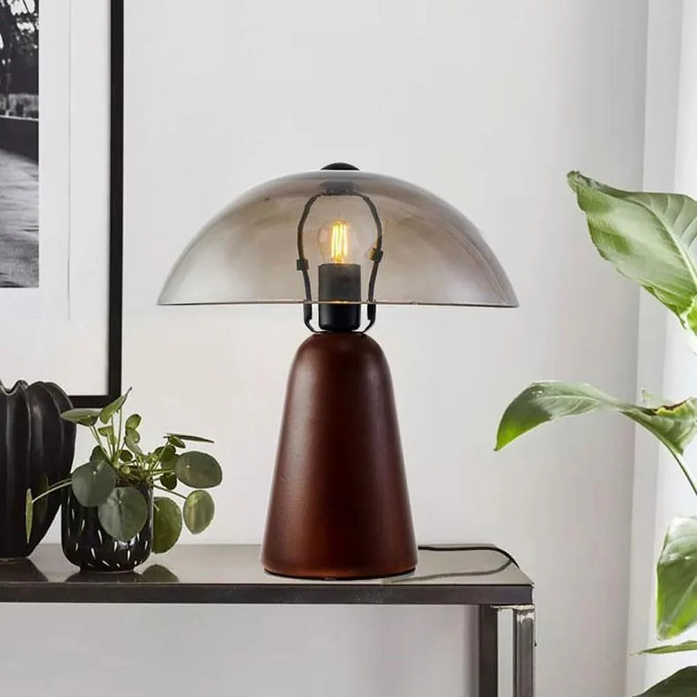 Audara-Postmodern Luxury Light Study Office Restaurant Decorative Desk Light Cozy Simple Solid Wood Glass Desk Lamp Apartment Living Room Bedroom Table Lamp Farmhouse Coffee Shop Club Lighting Fixture