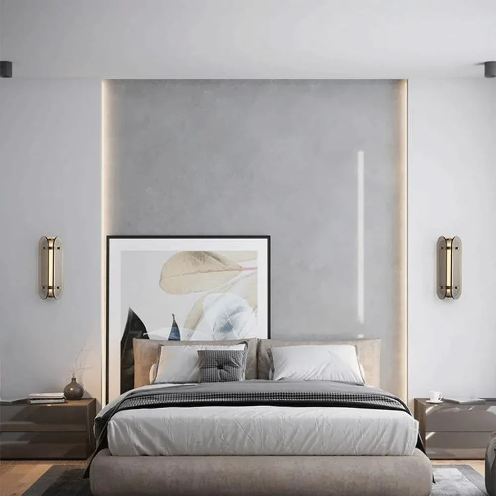 Audara-Scandinavian Simple Bedside Wall Lamp Personalised Bedroom Glass Wall Lights Living Room Background Wall Sconces Aisle Corridor Entrance Mounted Lighting Fixture