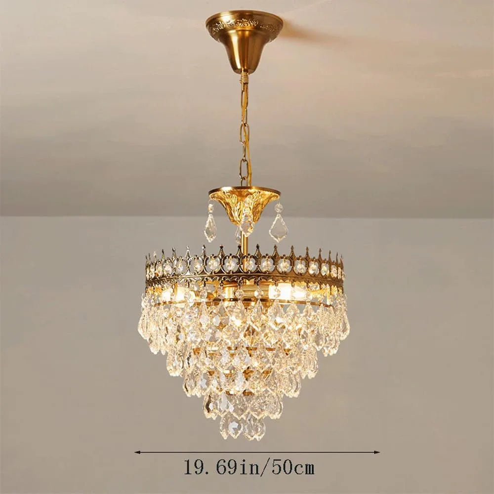 Audara-20-inch Crystal Chandelier European Modern-Style Chandeliers for Living Rooms Suitable for Bedrooms, Studies, Hotels, Kitchens, Island Ceiling Lights for Dining Rooms