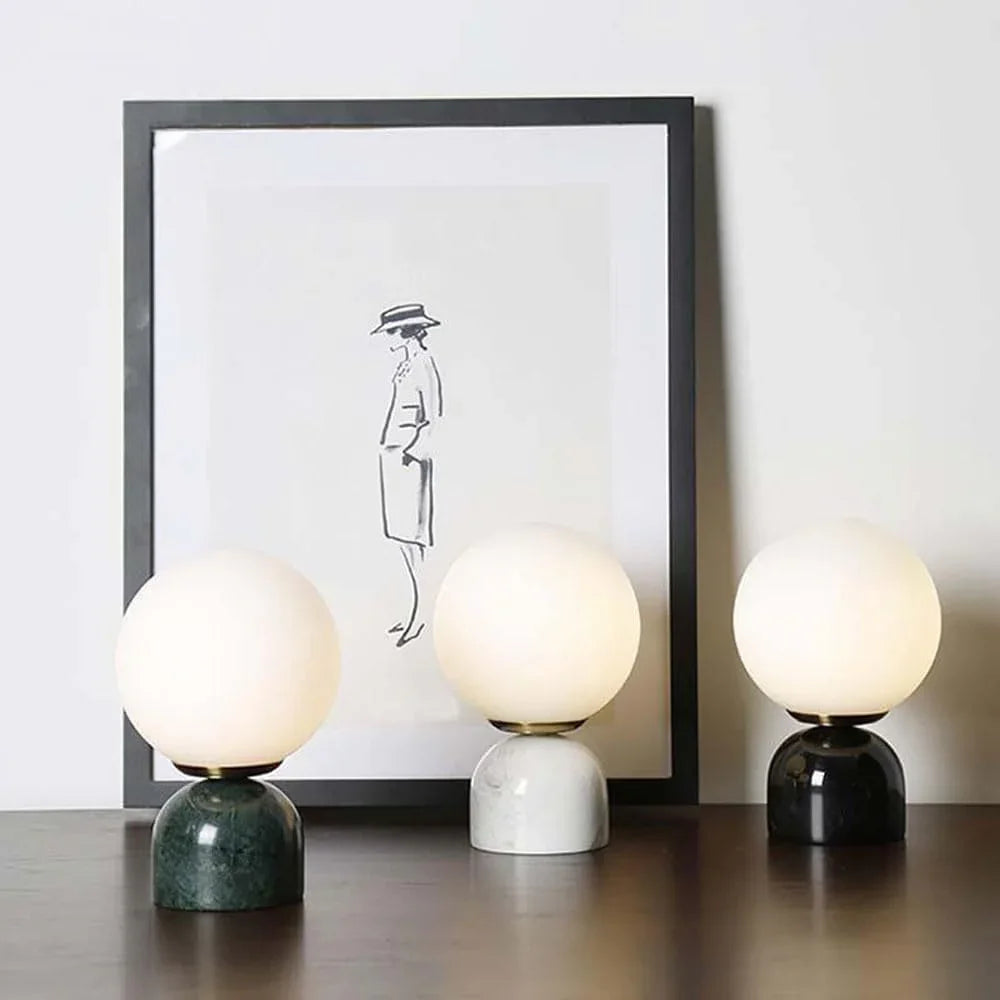 Audara-Scandinavian Minimalist Study Room Model Room Desk Light Personalized Luxury Marble Spherical Glass Desk Lamp Bar Restaurant Coffee Shop Farmhouse Lighting Fixture Bedroom Bedside Office Table Lamp