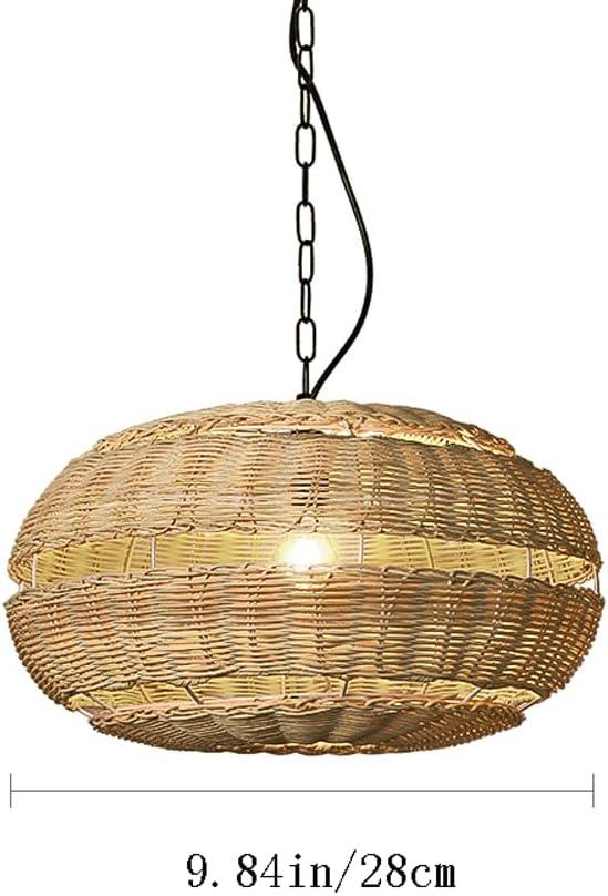 Audara-10in Woven Rattan Pendant Light Bohemian & Wabi-Sabi Style Multi-Functional Ceiling Light Fixture Suitable for Bedrooms, Hotels, Study Rooms, Dining Areas, Entryways, and More Retro Lamp