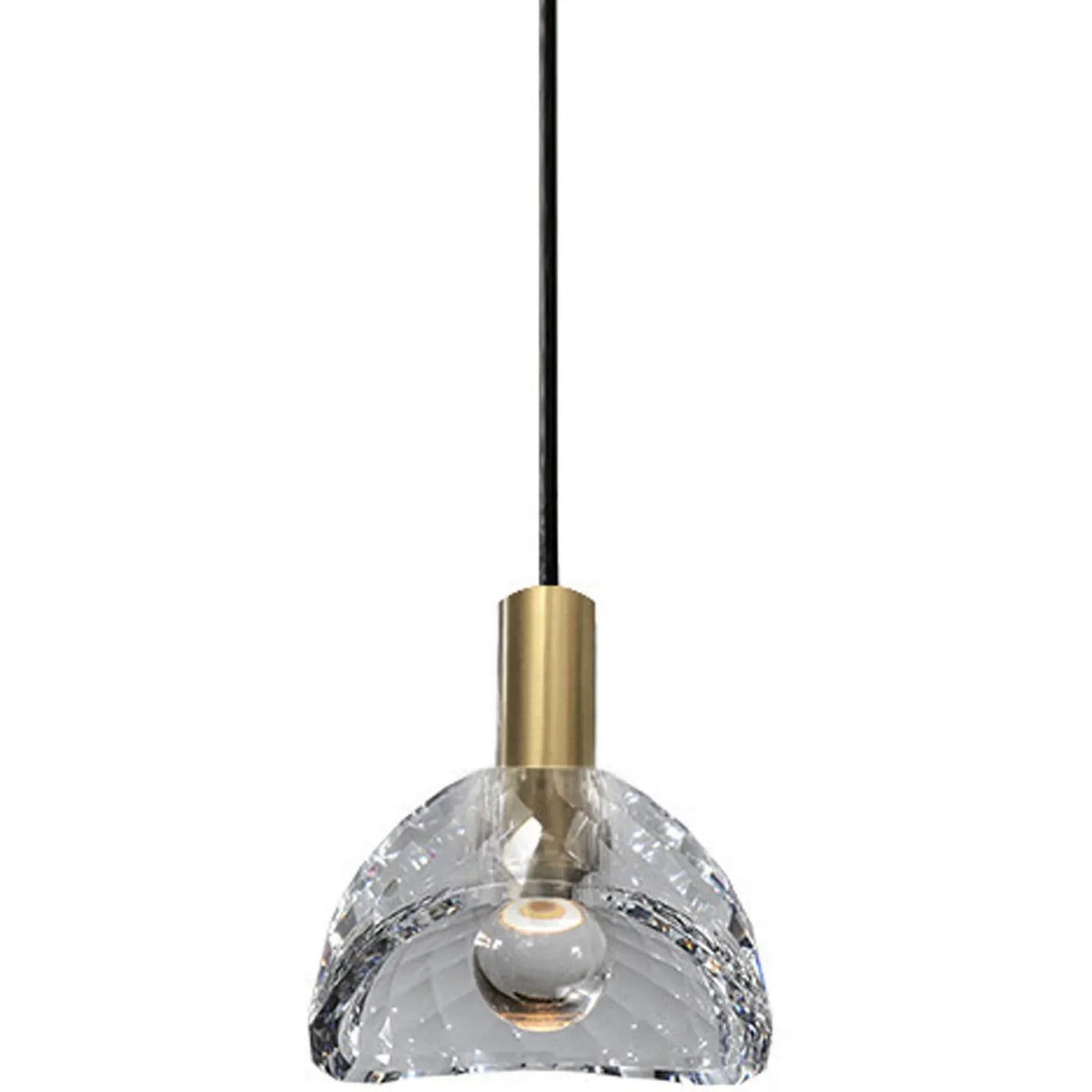 Audara-5-inch Modern Minimalist Crystal Pendant Light, Semi-Circular Mini Glass Chandelier Suitable for Various Spaces Such As Bedrooms, Kitchen Islands, Dining Rooms, Hotels, Bars, and Cafes. A