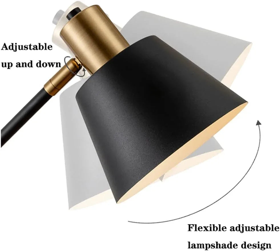 Audara-Scandinavian Modern Hotel Bedroom Desk Light Creative Atmosphere Bedroom Bedside Office Desk Lamp Black Gooseneck Metal Table Lamp Warehouse Bar Dormitory Apartment Lighting Fixture