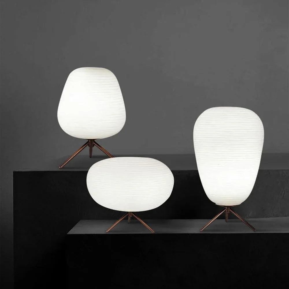 Audara-Scandinavian Simple White Glass Desk Light Creative Art Showroom Model House Desk Lamp Backdrop Living Room Bedroom Table Lamp Office Villa Mall Decoration Lighting Fixture