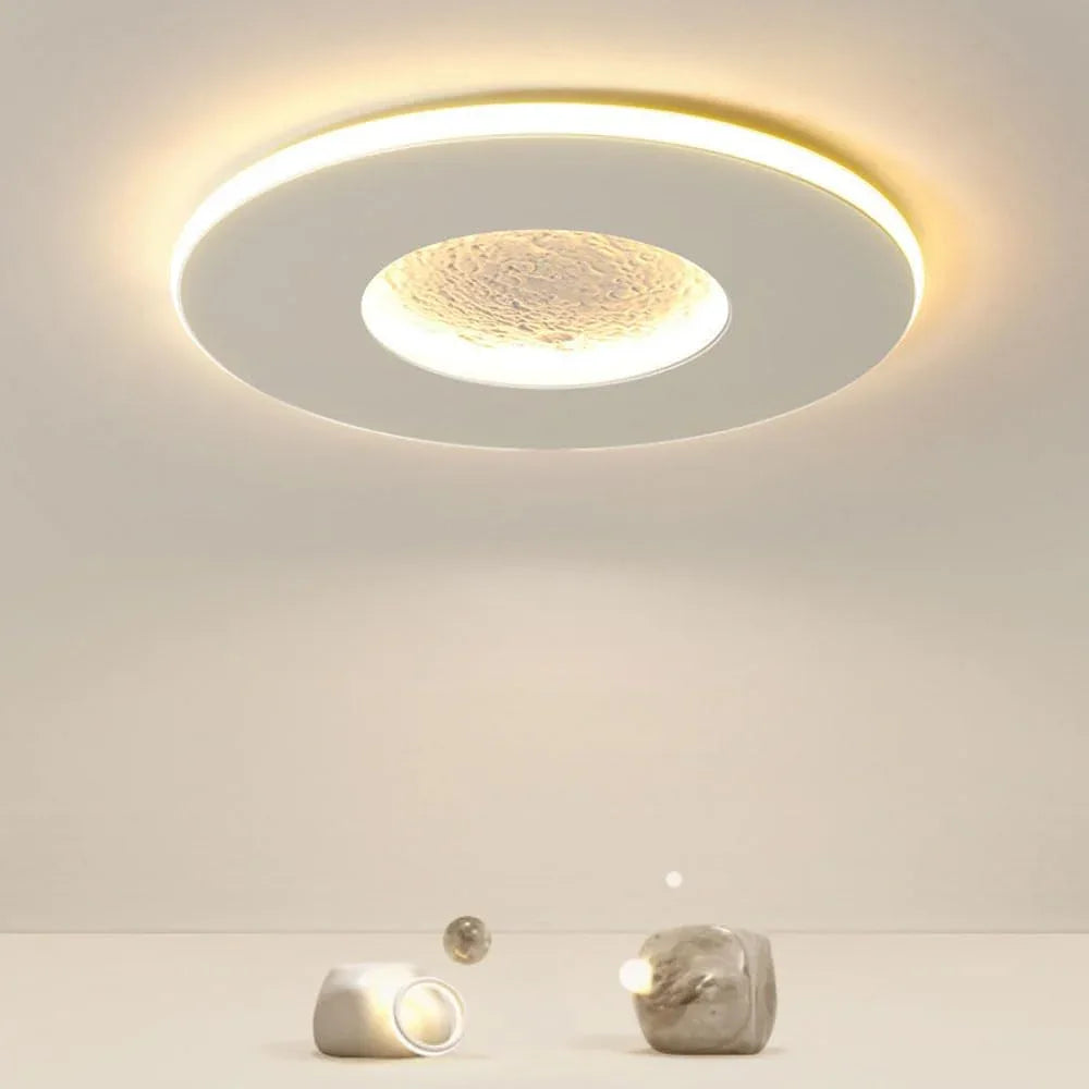 Audara-Modern Simple Children's Room Ceiling Fixtures Creative Moon Slim Ceiling Lampled Living Room Bedroom Dining Room Recessed Lighting Fixture LED Three Color Variable Light Ceiling Light