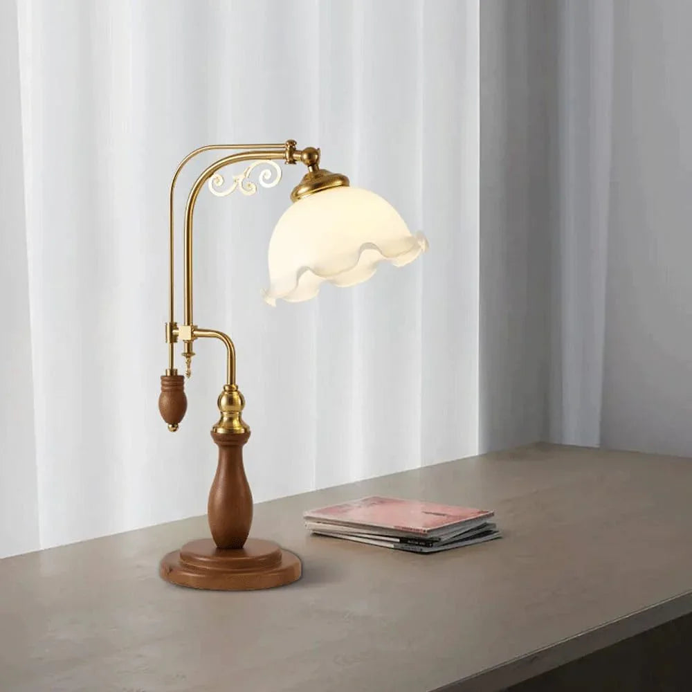 Audara-Chinese Vintage Folk Lodge Hotel Bar Desk Light Classic Bedroom Bedside Tea House Desk Lamp Elegant Metal Wood Table Lamp Coffee Shop Restaurant Villa Apartment Office Lighting Fixture