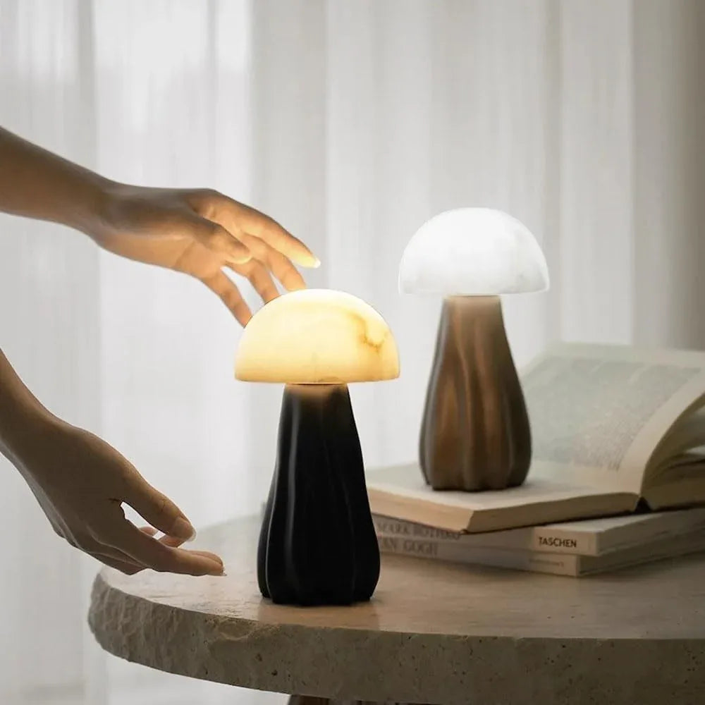 Audara-Luxury High-end Living Room Study Office Desk Light Classic Creative Mushroom Marble Desk Lamp Bedroom Bedside Dining Table Lamp Club Dining Room Farmhouse B&B Decoration Lighting Fixture