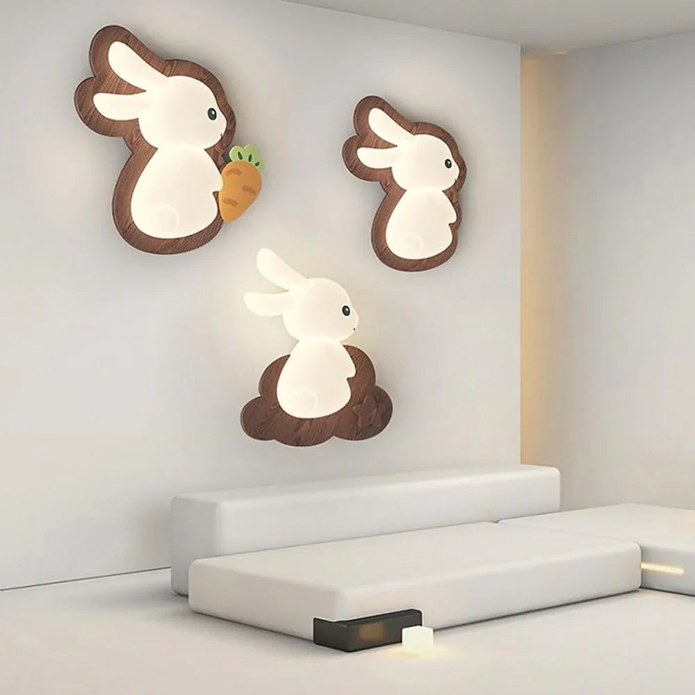 Audara-Nordic Log Full Spectrum Eye Protection Wall Lamp Cartoon Kids Bedroom Bedside Study Wall Lights 12in Living Room Corridor Entrance Wall Sconces Suitable For Welfare Home Kindergarten Lighting Fixture