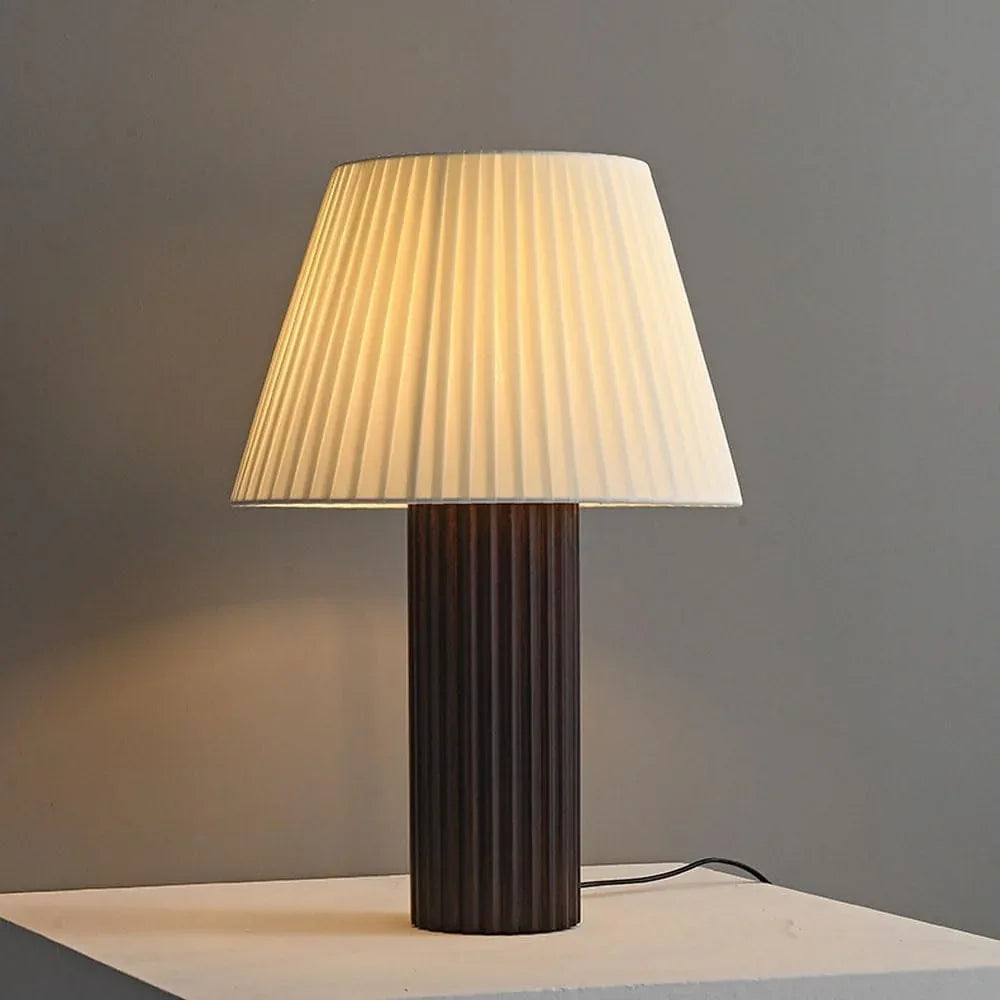Audara-Vintage Wabi-sabi Style Living Room Sofa Beside Study Desk Light Warm Designer Model Fabric Solid Wood Desk Lamp Mall Front Desk Coffee Shop Farmhouse Lighting Fixture Bedroom Bedside Read Table Lamp