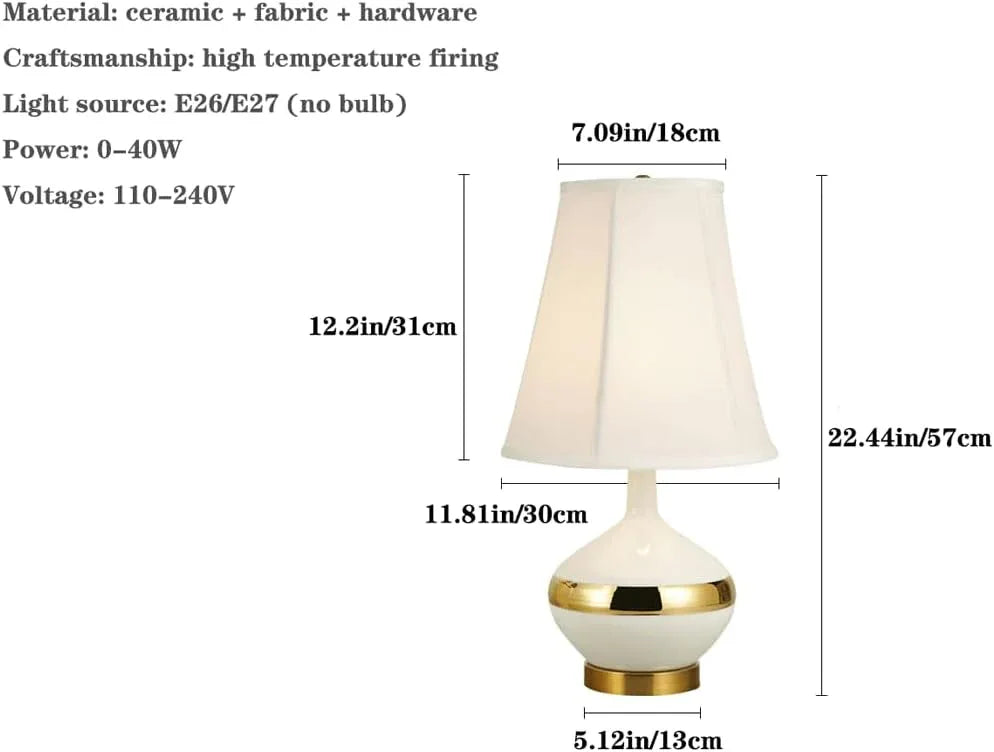 Audara-New Chinese Light Luxury Bedroom Bedside ReadDesk Light Creative Fashion Fabric Ceramic Desk Lamp Office Apartment Model House Table Lamp Living Room Counter Exhibition Stand Lighting Fixture