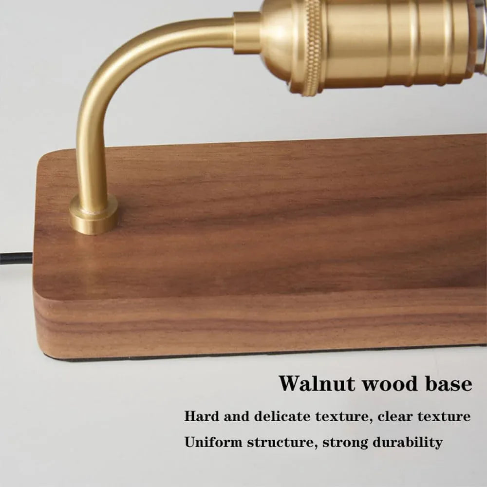 Audara-Scandinavian Simple Living Room Bedroom Desk Light Creative Classic Walnut H65 Copper Desk Lamp Restaurant Hotel Guest Room Coffee Shop Table Lamp Sample Room Club Lighting Fixture