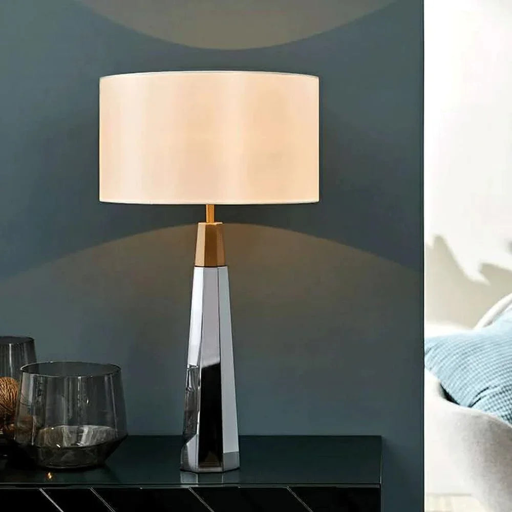 Audara-Postmodern Luxury Living Room Hotel Front Desk Light Simple White Fabric Crystal Desk Lamp Personalised Sample Room Sofa Corner Table Lamp Mall Club Decoration Lighting Fixture