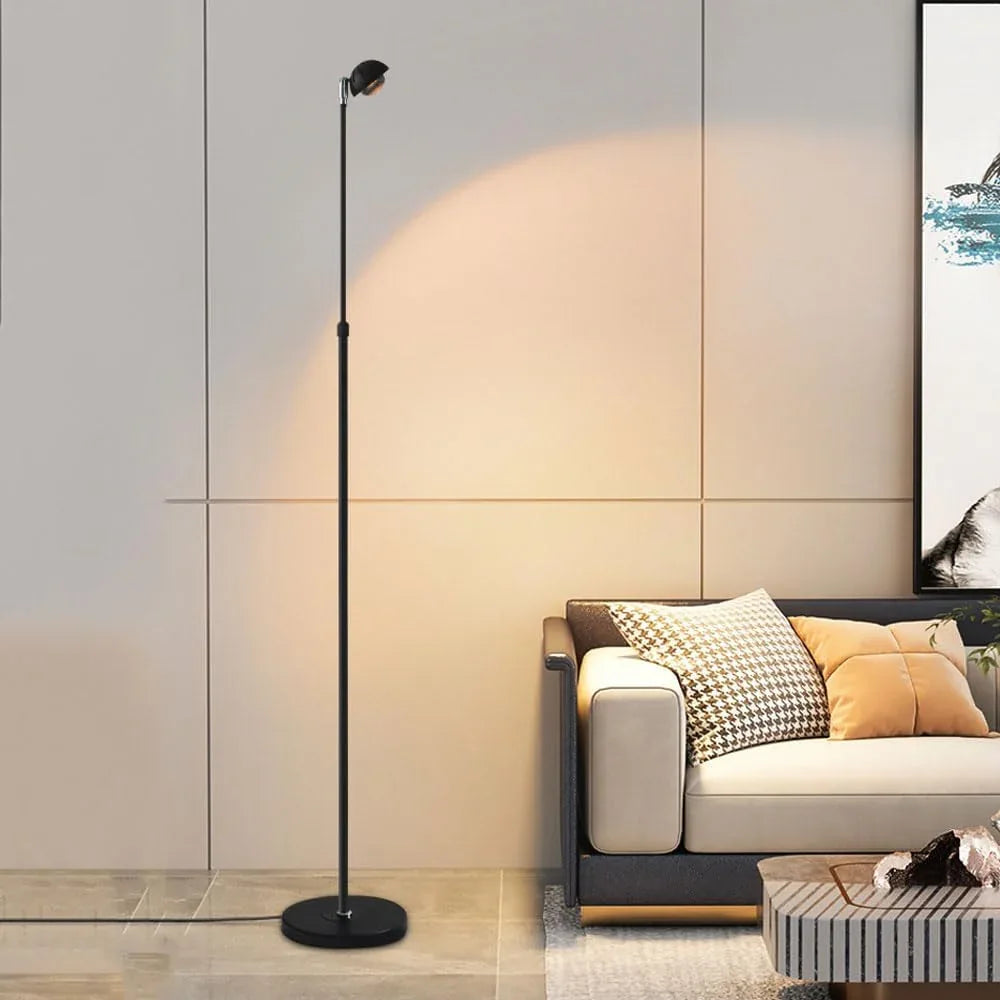 Audara-Remote Control Dimming COB LED Floor Lamp 16W Height Adjustable Black Metal Standing Lamp Creative Atmosphere Living Room Study Decoration Torchiere Flower Shop Showroom Lighting Fixture