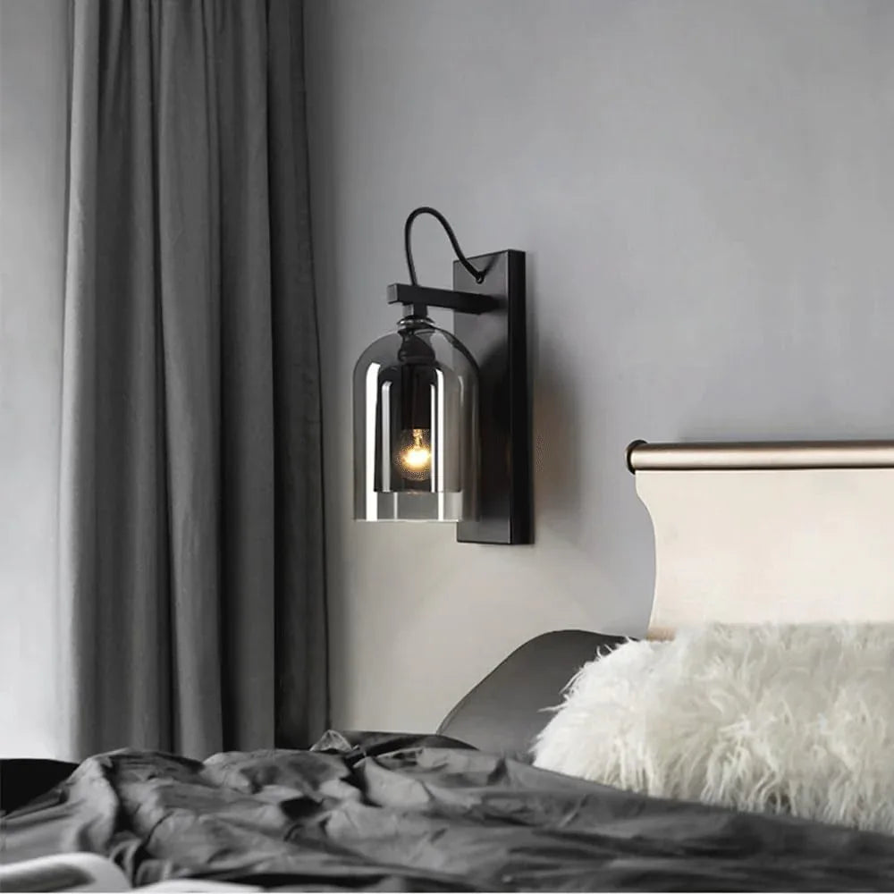 Audara-Scandinavian Bedroom Bedside Wall Lamp Creative B&B Hotel Wall Lights Designer Living Room Background Wall Sconces Light Luxury Simple Glass Mounted Lighting Fixture