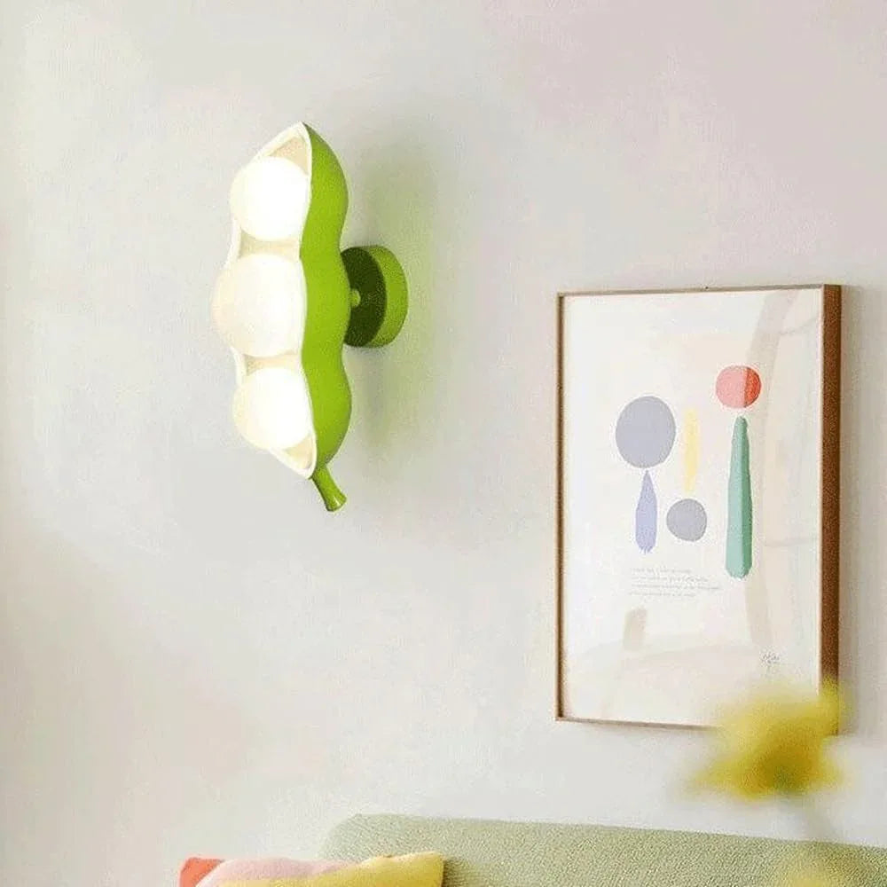 Audara-Scandinavian Creative Pea Wall Lamp Bedroom Children's Room Bedside Wall Lights French Cream Style Background Wall Sconces Aisle Corridor Study Room Art Mounted Lighting Fixture