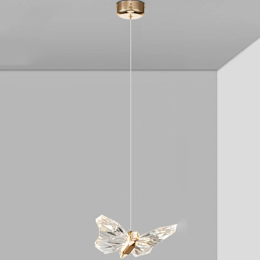 Audara-Crystal Pendant Light, 8-inch, Butterfly-Shaped, Bohemian Minimalist Style, Versatile Lighting Fixture Suitable for Living Rooms, Cafes, Dining Rooms, Kitchen Islands, and Entryways.