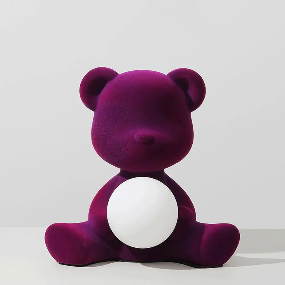 Audara-Modern Italian Bedroom Kids Room Desk Light Creative Bear Resin Desk Lamp Living Room Boys Room Girls Room Study Room Table Lamp Cafe Hotel Amusement Park School Lighting Fixture Purple
