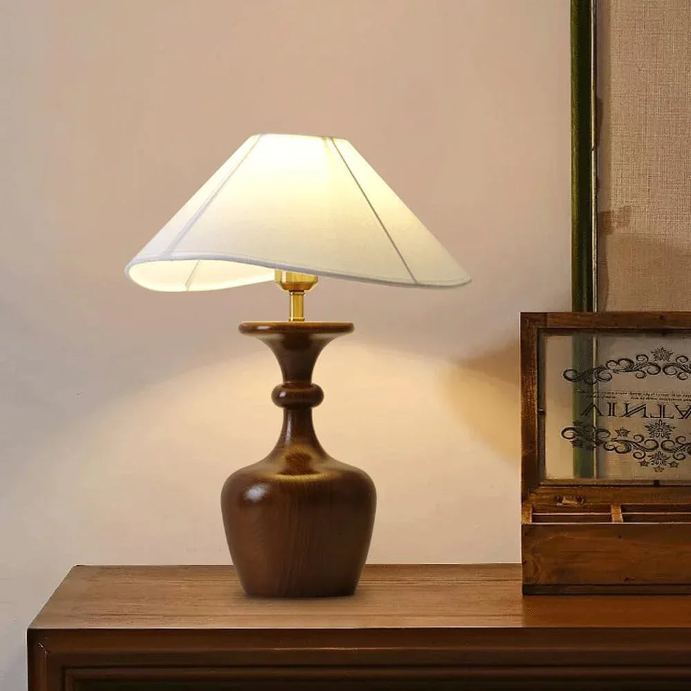 Audara-Romantic French Fabric Solid Wood Desk Light Warm and Natural Study Room Bedroom Bedside Desk Lamp Living Room Counter Tea House Table Lamp Club Bar Library Decoration Lighting Fixture