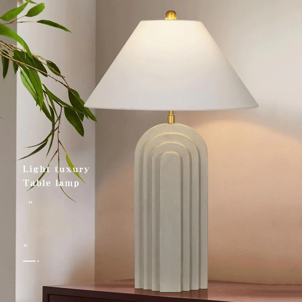 Audara-Industrial Style Living Room Bedroom Bedside Desk Light Simple Study Coffee Shop Office Desk Lamp Creative Imitation Cement Resin Table Lamp Coffee Shop Restaurant Club House Lighting Fixture